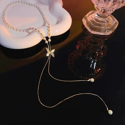 Collar Mariposa con Perlas