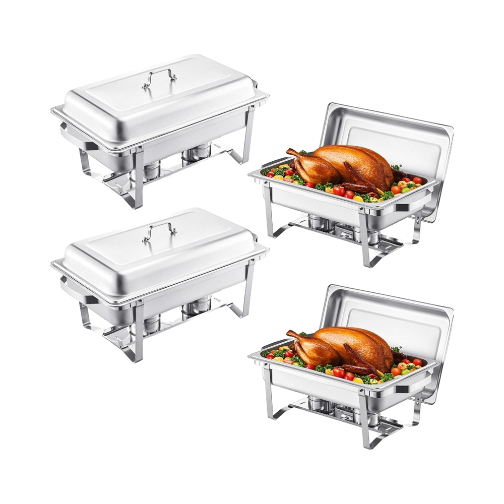Set de Charolas para Buffet de Acero Inoxidable
