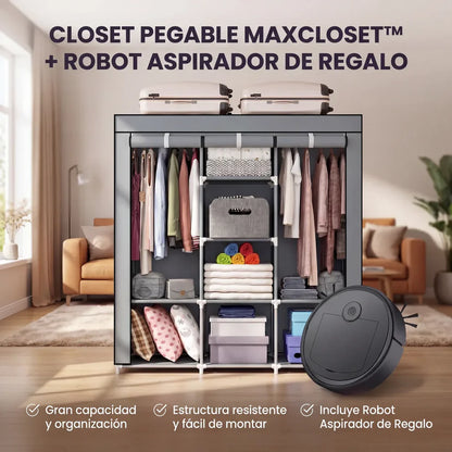 MaxCloset™ Closet Multiuso + MaxClean 3 en 1 Robot Aspirador