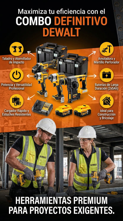 Combo DeWalt® 4 Herramientas | Lleva 1 Set de Brocas GRATIS