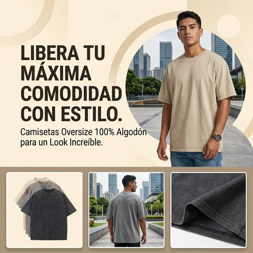 Pack de Camisas Oversize 100% Algodon 280 Gramaje