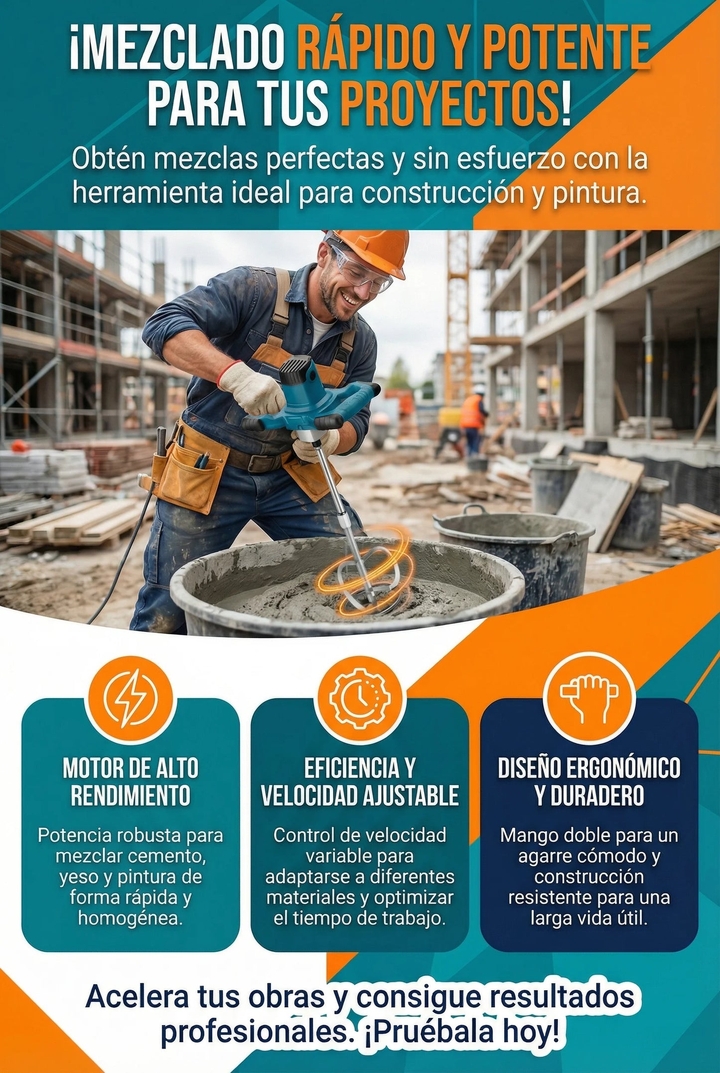 Mezcladora de Cemento y Pintura Makita