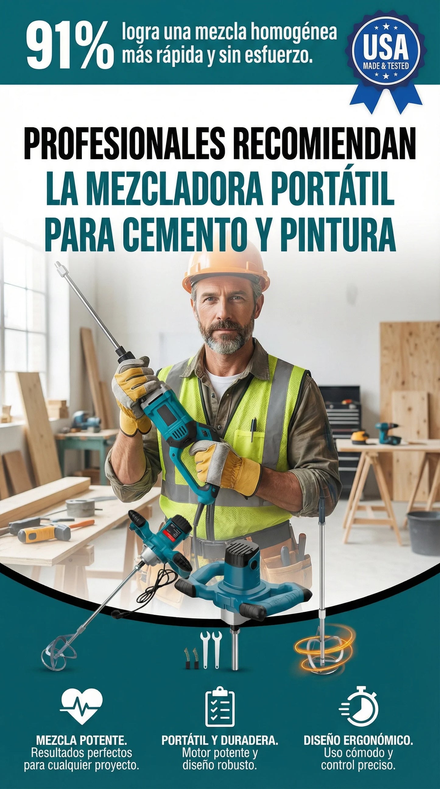 Mezcladora de Cemento y Pintura Makita