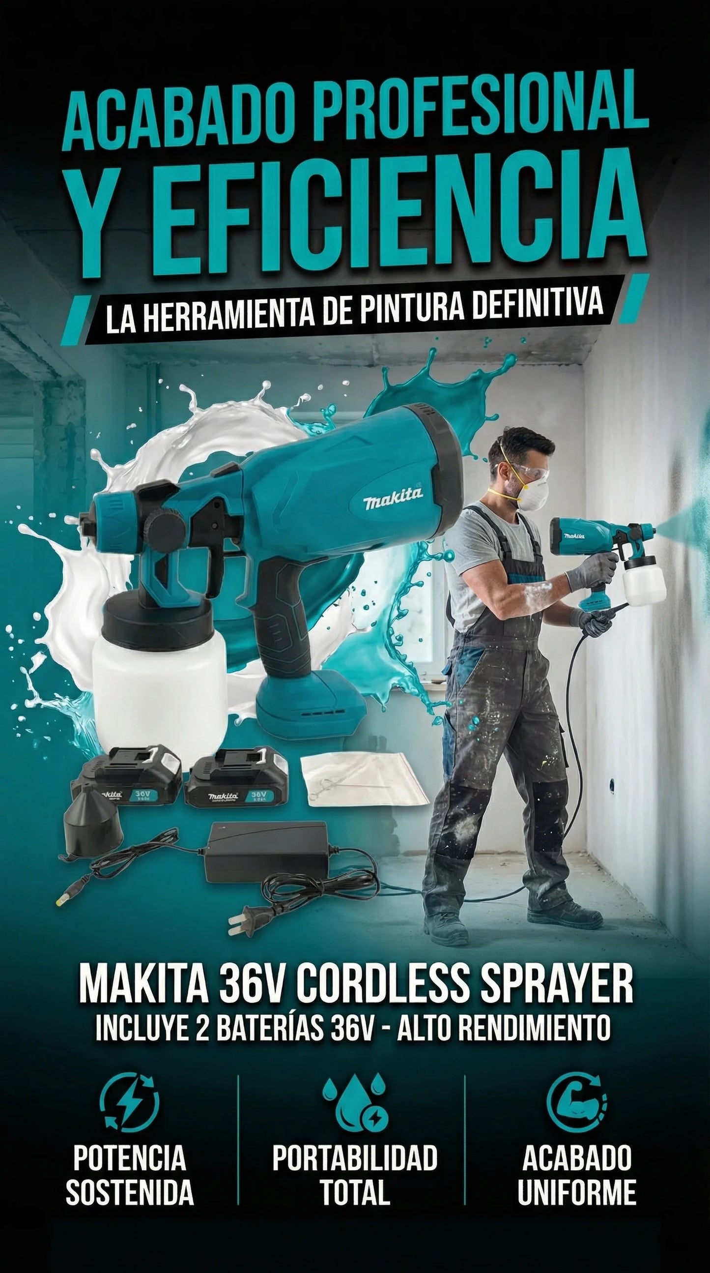 Pistola de Pintura Inalambrica Makita