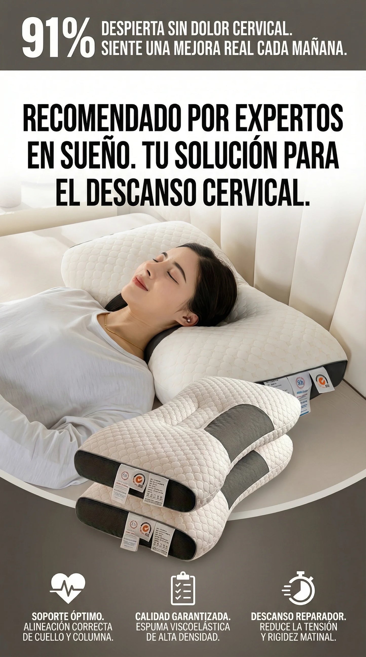 SleepConfort Almohada Ortopedica Compra 1 Lleva 1 GRATIS🎁