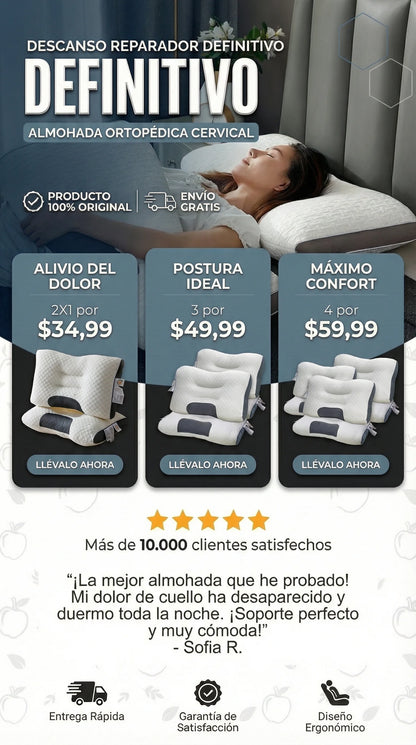 SleepConfort Almohada Ortopedica Compra 1 Lleva 1 GRATIS🎁