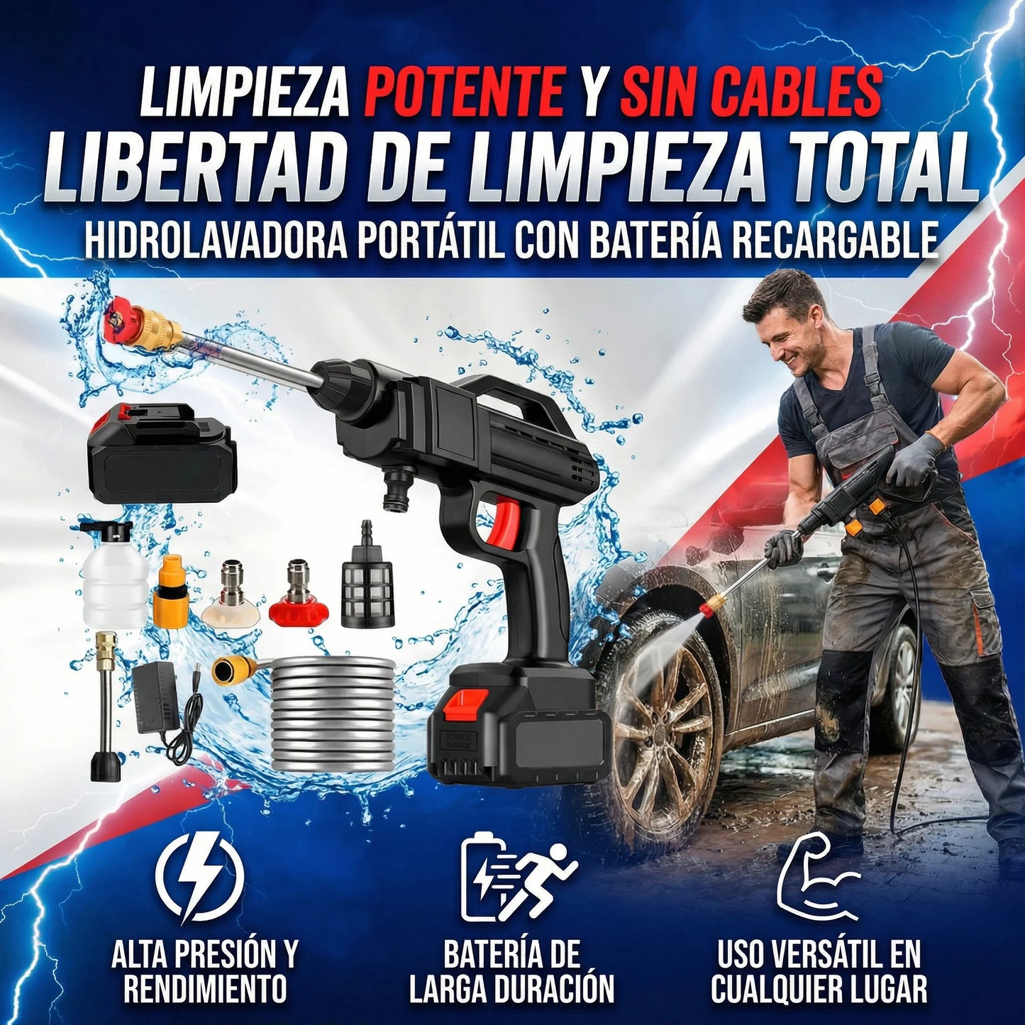 Hidrolavadora Inalambrica de Alta Presion